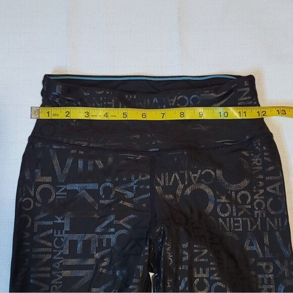 Calvin Klein Black Text Performance Wick Cropped Leggings Size Small - Picture 5 of 10